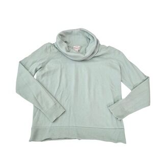 Merona Women XL Cowl Neck Sweater Mint‎ Green 100% Wool Long Sleeve Pullover Y2K